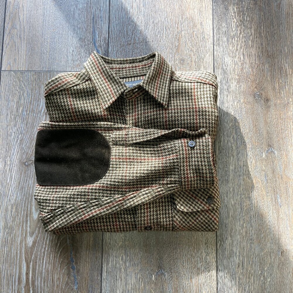 Men's Banana Republic Wool Blend Houndstooth Button Down Shirt Size M